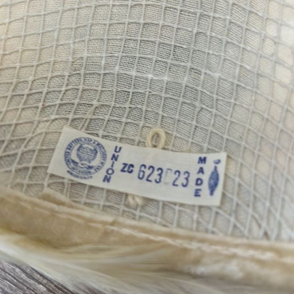 Vintage feather hat Union label off white black feathers - Picture 5 of 6